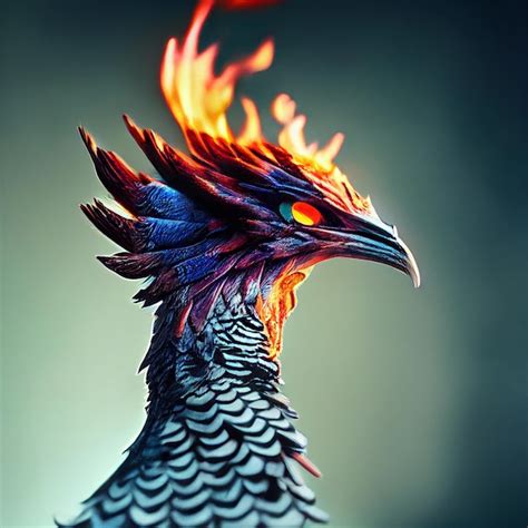 Premium Photo Phoenix Bird On Fire Mythological Fenix Bird With