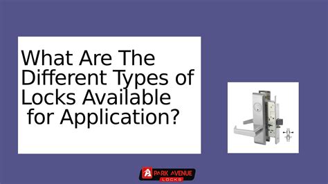 What Are The Different Types of Locks Available for Application by Park
