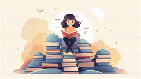 Flat design of literacy background. Generative AI 27763284 Stock Photo ...