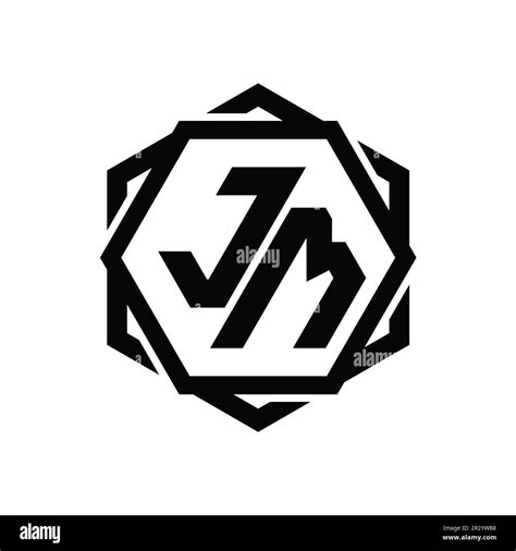 Jm Logo Monogram Hexagon Shape With Geometric Abstract Isolated Outline