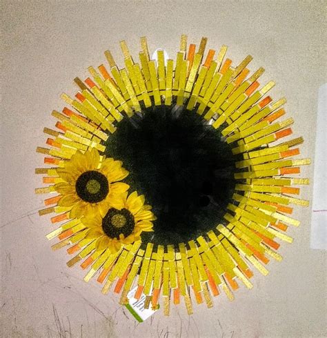 Sunflower Clothespin Wreath Clothes Pin Wreath Sunflower Wreaths