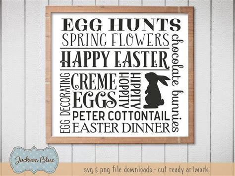 Happy Easter Svg Easter Bunny Svg Rustic Easter Sign Design Etsy