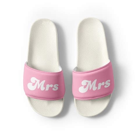 Mrs Slides Honeymoon Slides Beach Wedding Mrs Slippers Pink Mrs Pool ...