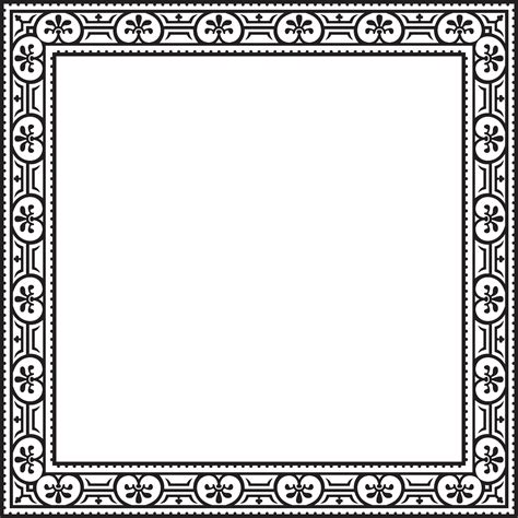 Square Black Monochrome Border Frame Pompeii Rectangle Neopolitan