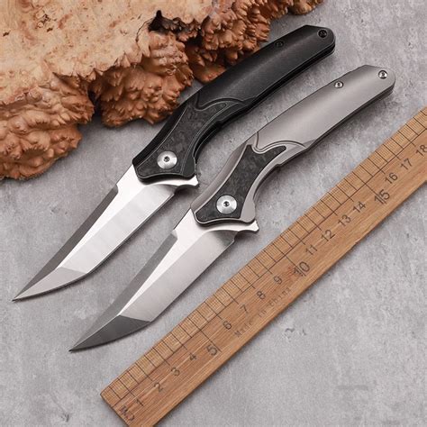 M Powder Steel Titanium Alloy High Quality Folding Knife Outdoor