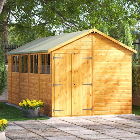 Power Sheds 18 X 8ft Double Door Apex Wooden Shed With Window Wilko