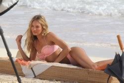 Candice Swanepoel On A Victoria S Secret Bikini Photoshoot In St