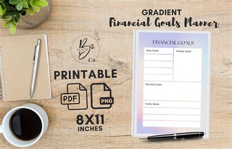 Printable Financial Goals Sheet, Financial Planning, Budget Planner ...