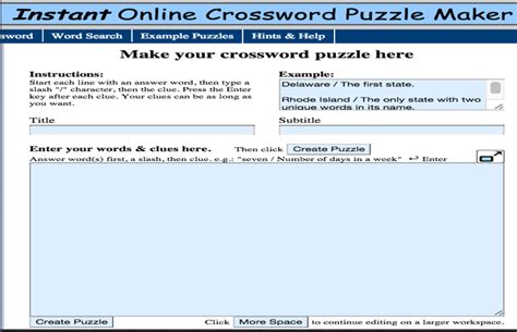 [22+] Crossword Puzzle Maker Interactive