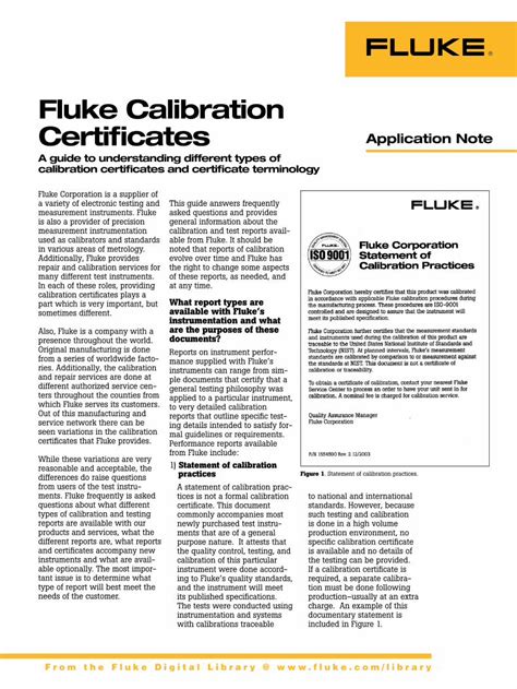 PDF Fluke Calibration Certificates DOKUMEN TIPS