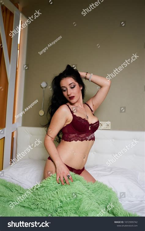 Sexy Curvy Brunette Lingerie Indoors Stock Photo Shutterstock