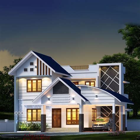 Sloping Roof Kerala House Design