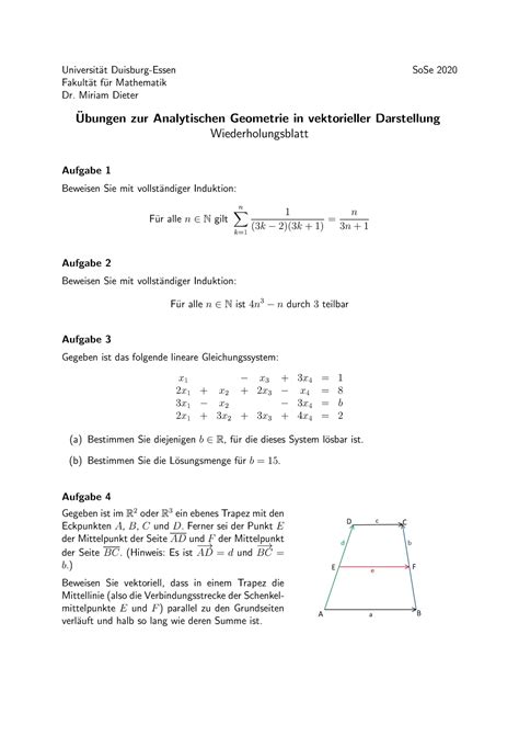 Mpr Prüfungsvorbereitung Aufgaben Universit at Duisburg Essen SoSe