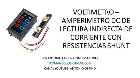 Voltimetro Amperimetro Dc De Lectura De Corriente Con Resistencias