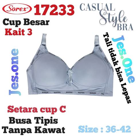 Jual Sorex Bra Bh Tanpa Kawat Busa Tipis Kait Cup Besar C Sz