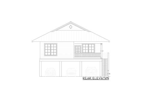 Elevated Beach House Plan with 3 Bedrooms and Drive Under Parking - 680147VR | Architectural ...