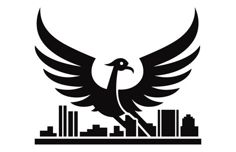 Phoenix City with flying phoenix bird illustration, Phoenix City ...