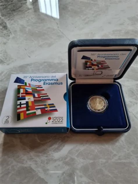 2 EURO PROOF Commemorativa ITALIA 2022 PROGRAMMA ERASMUS EUR 65 00