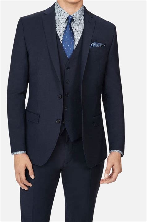 Ted Baker Ted Baker Panama Mens Navy 3 Piece Slim Fit Suit Menswearr