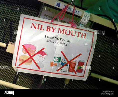 Nil by Mouth Hospital Sign Stock Photo - Alamy