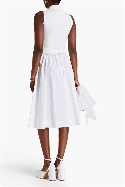 Moschino Belted Cotton Blend Poplin Midi Shirt Dress The Outnet