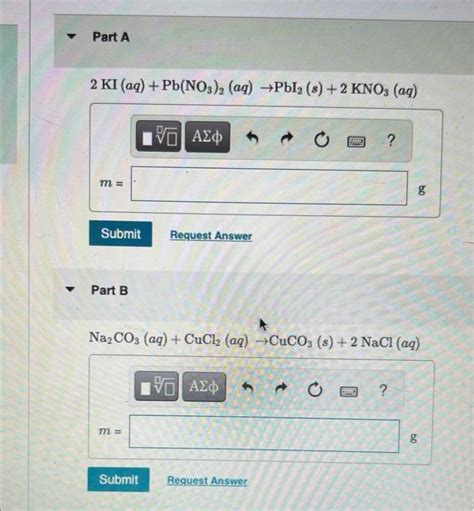 Part A 2ki Aq Pb No3 2 Aq →pbi2 S 2kno3 Aq M AΣϕ