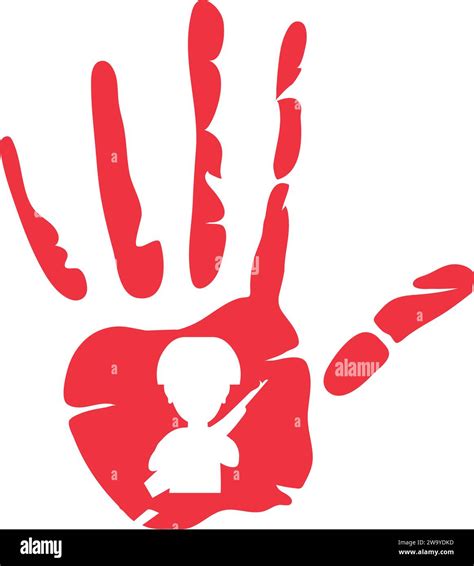 Red Hand Day Oppression Stock Vector Image And Art Alamy