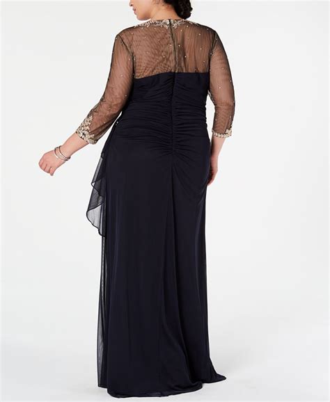 Xscape Plus Size Embellished Illusion Gown Macys