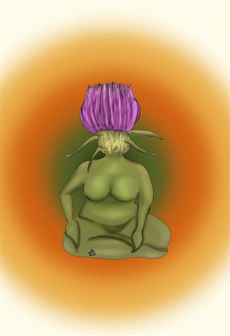 Thistle Flower Fairy Fine Art Nude Print Wall Hanging