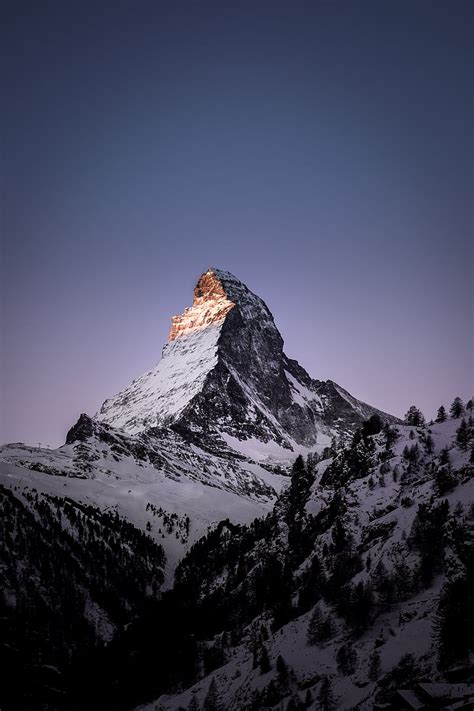 Snowy Mountain Range Night