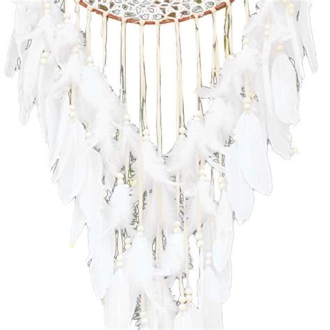 Omabeta Carillons De Vent De Plume Beige Carillons Oliens En Plumes