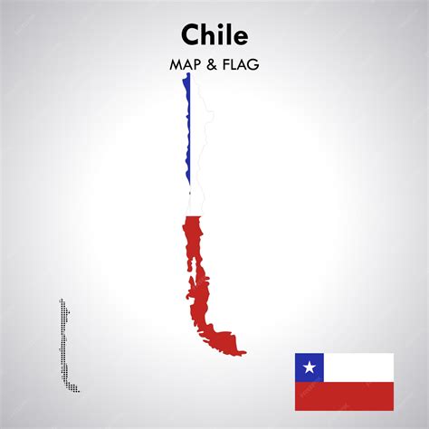 Chile bandera y mapa diseño mapa bandera vector archivo | Vector Premium