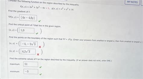 Solved Consider The Following Function On The Region Chegg