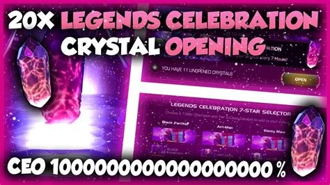 7 Star Selector Pulled 20x Legends Celebration Crystal Opening Marvel Contest Of