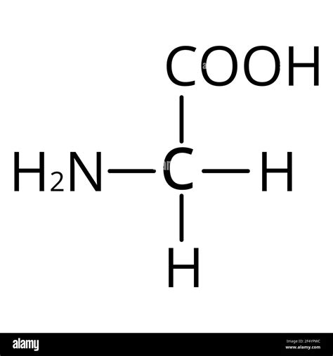 Amino acid Glycine. The chemical molecular formula of glycine is an ...