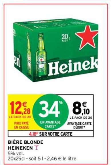 Promo Bi Re Blonde Heineken Chez Intermarch Contact Icatalogue Fr