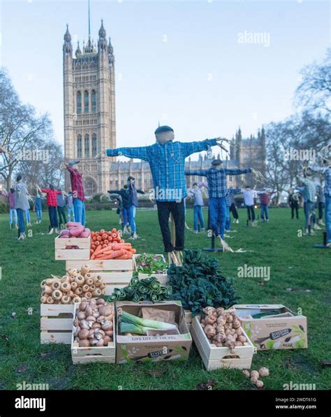 London England Uk Nd Jan Scarecrows Standing Outside