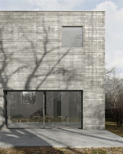 the concrete cube house in poland by też architekci