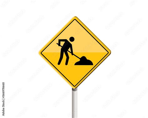 work in progress, pedestrian road sign, vector illustration Stock ...