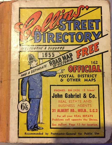 Melbourne Map: Collins Street Directory 1955