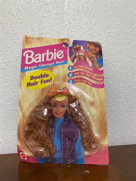 Vintage Barbie Magic Change Hair Strawberry Blonde Red Head Curly Wig Sealed New In Box