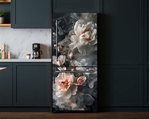 Floral Fridge Vinyl Decal Watercolor Peony Flowerd Fridges