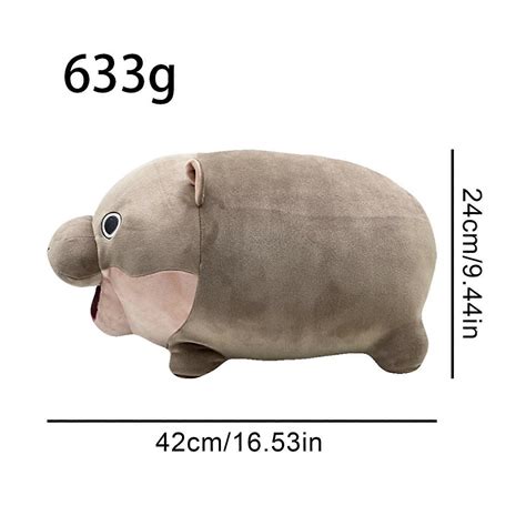 2024 Moo Deng Hippo Plush, Cute Pygmy Hippo Plushie Toy for Fans Gift