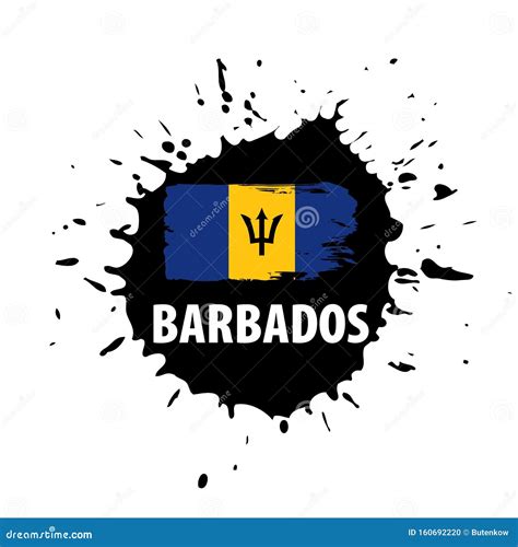 Barbados Se Alan Vector El Ejemplo Por Medio De Una Bandera En Un