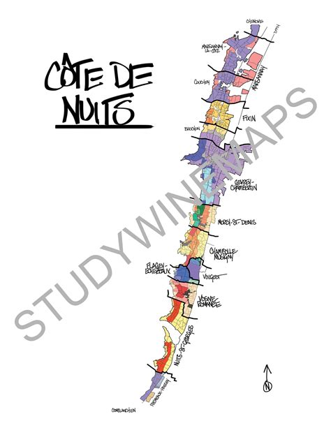 Cote De Nuits Wine Map - Etsy