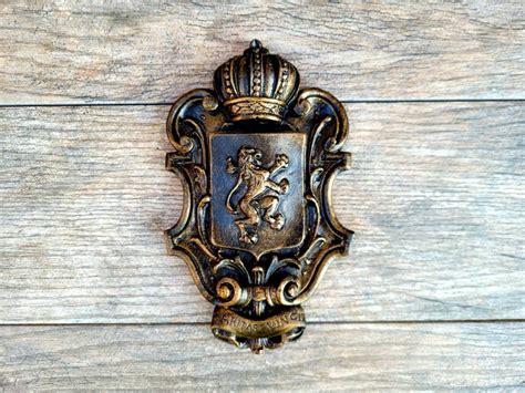 Lion Shield Wall Plaque Wall Decor Medieval Old World Etsy