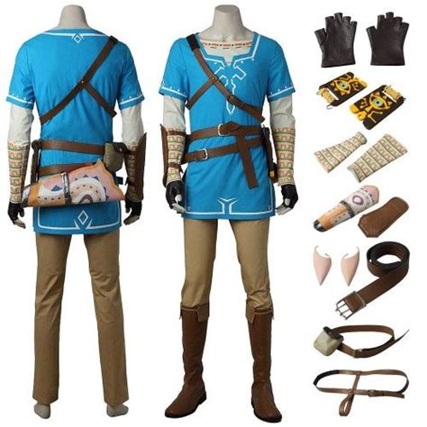 The Legend of Zelda Breath of the Wild Link Blue Tunic Cosplay Costume ...