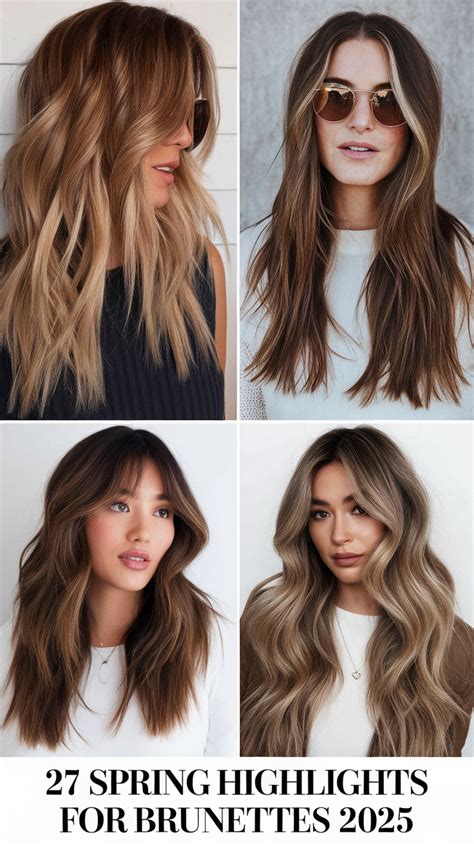 Spring Highlights For Brunettes 2025 Caramel Blonde And Trendy Hair Color Ideas For Short Hair