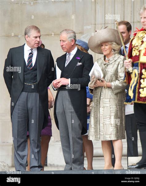 Prince Andrew, Duke of York, Prince Charles, Prince of Wales and Camilla, Duchess of Cornwall ...