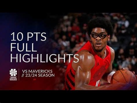 Scoot Henderson Pts Full Highlights Vs Mavericks Season Youtube